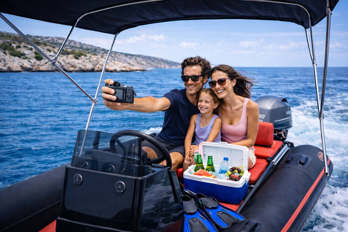 Astypalaia Half Day Private Boat Tour with DiveRib Boat 104