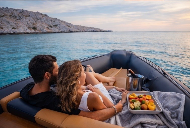 Astypalaia Half Day Private Boat Tour with New Rib Boat 108